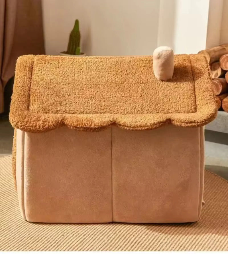 Foldable Dog House Bed | Soft Cushion Fabric | Portable Warm Kennel | Woofing Deals