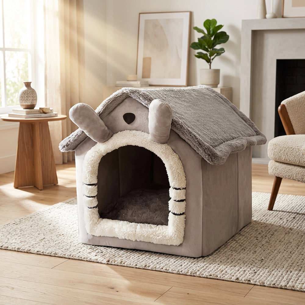Foldable Dog House Bed | Soft Cushion Fabric | Portable Warm Kennel | Woofing Deals