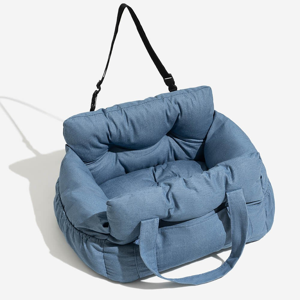Portable Dog Car Seat Bed | Soft Fabric Booster Bed | 3-in-1 Travel Carrier | Large Dogs | Woofing Deals