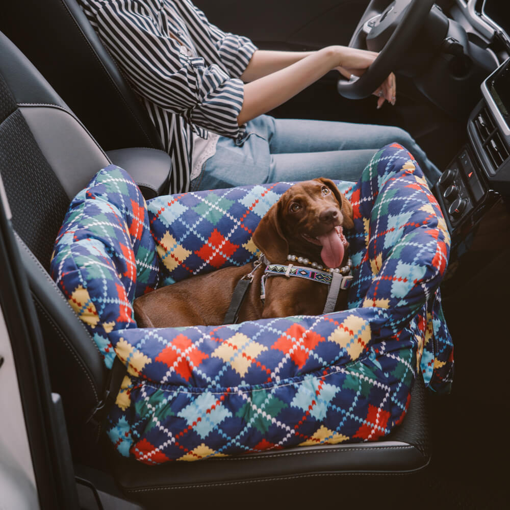 Portable Dog Car Seat Bed | Soft Fabric Booster Bed | 3-in-1 Travel Carrier | Large Dogs | Woofing Deals