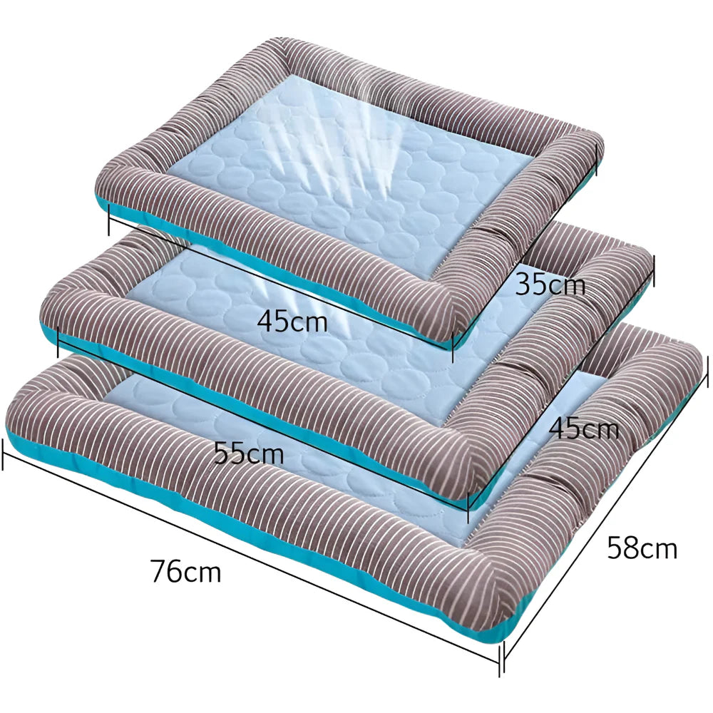 Cooling Dog Mat | Breathable Fabric Bed | Raised Sides | Summer Heat Relief | Woofing Deals