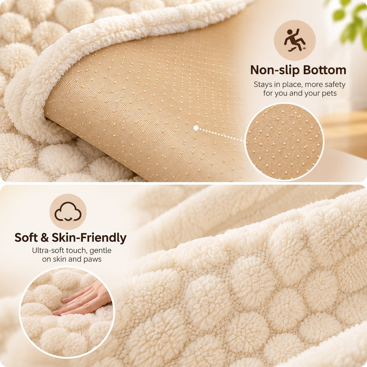 Stripe & Bubble Sofa Cover | Heavyweight Plush | Non-Slip, Machine Washable