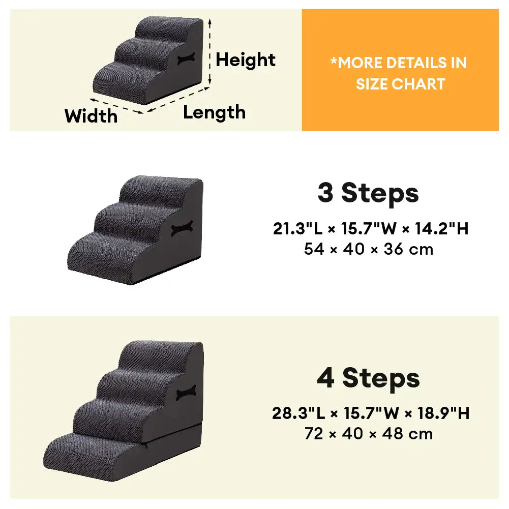 Soft Dog Steps Ramp | Washable Non-Slip Foam Stairs | Woofing Deals