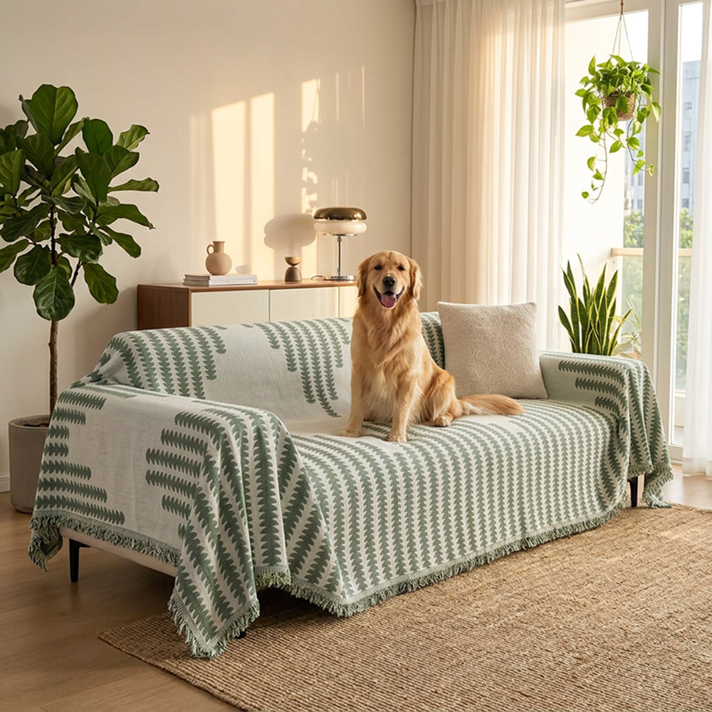 All Seasons Chenille Sofa Cover | Double-Sided Anti-Scratch | Soft Durable Protector | Woofing Deals