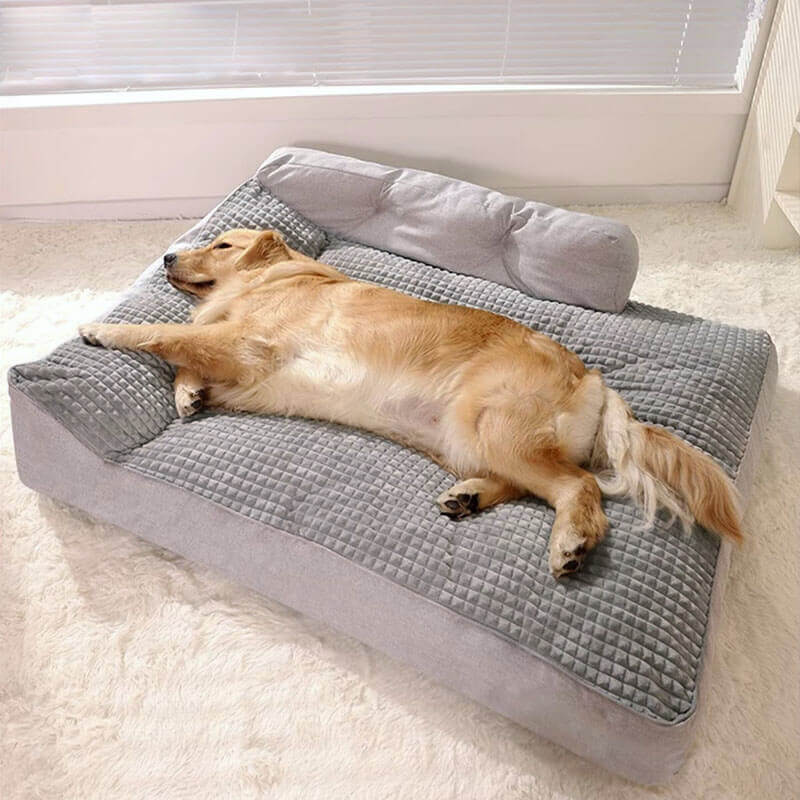 Thickened Cat & Dog Pillow Bed | Terylene | Backrest Support | Non-Slip | Machine Washable | Woofing Deals