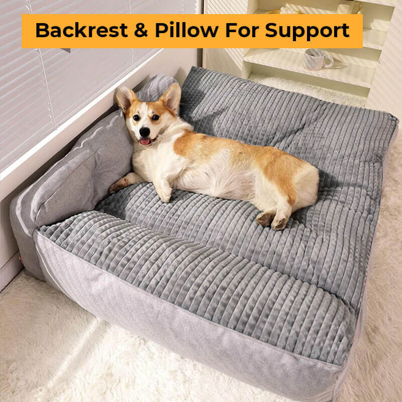 Thickened Cat & Dog Pillow Bed | Terylene | Backrest Support | Non-Slip | Machine Washable | Woofing Deals