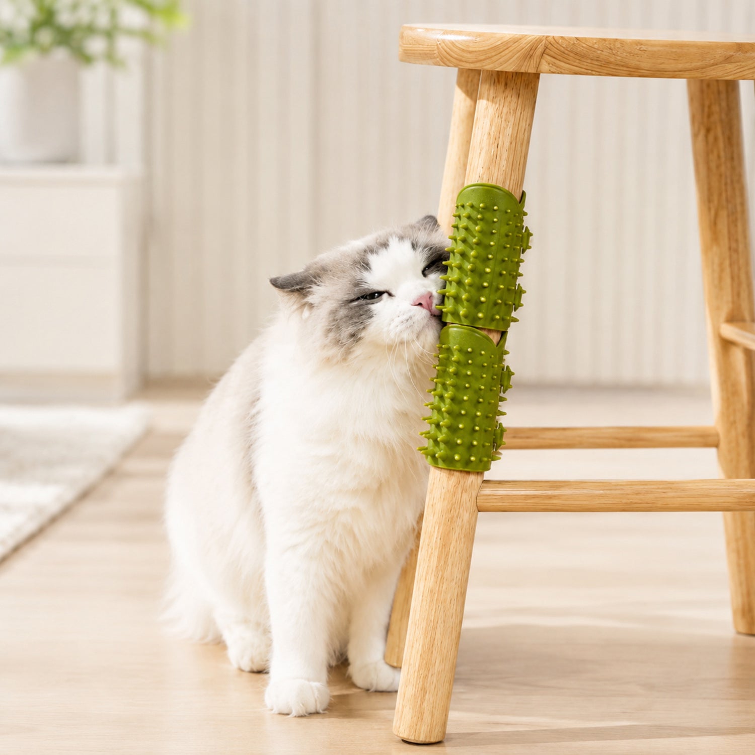 Cat Itch-Relief Massage Brush | Adjustable Silicone Table-Leg Scratcher | Set of 3