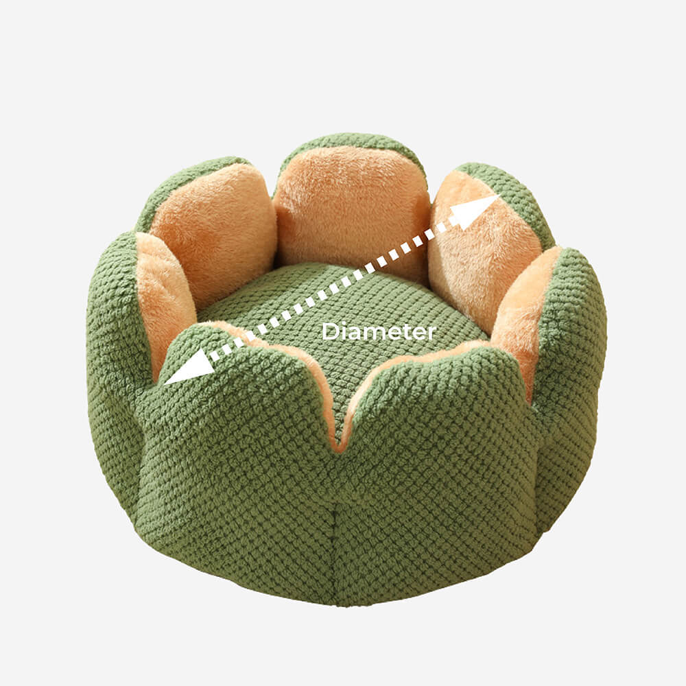 Cactus Pet Bed | Soft Coral Velvet Nest for Cats & Small Dogs | Woofing Deals