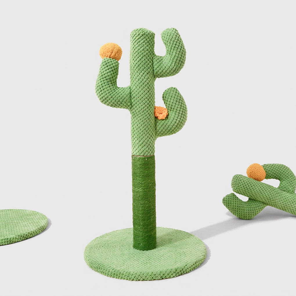 Cat Scratching Post | Sisal Cactus Design | Durable Rope, Stable Base for Indoor Cats | Woofing Deals