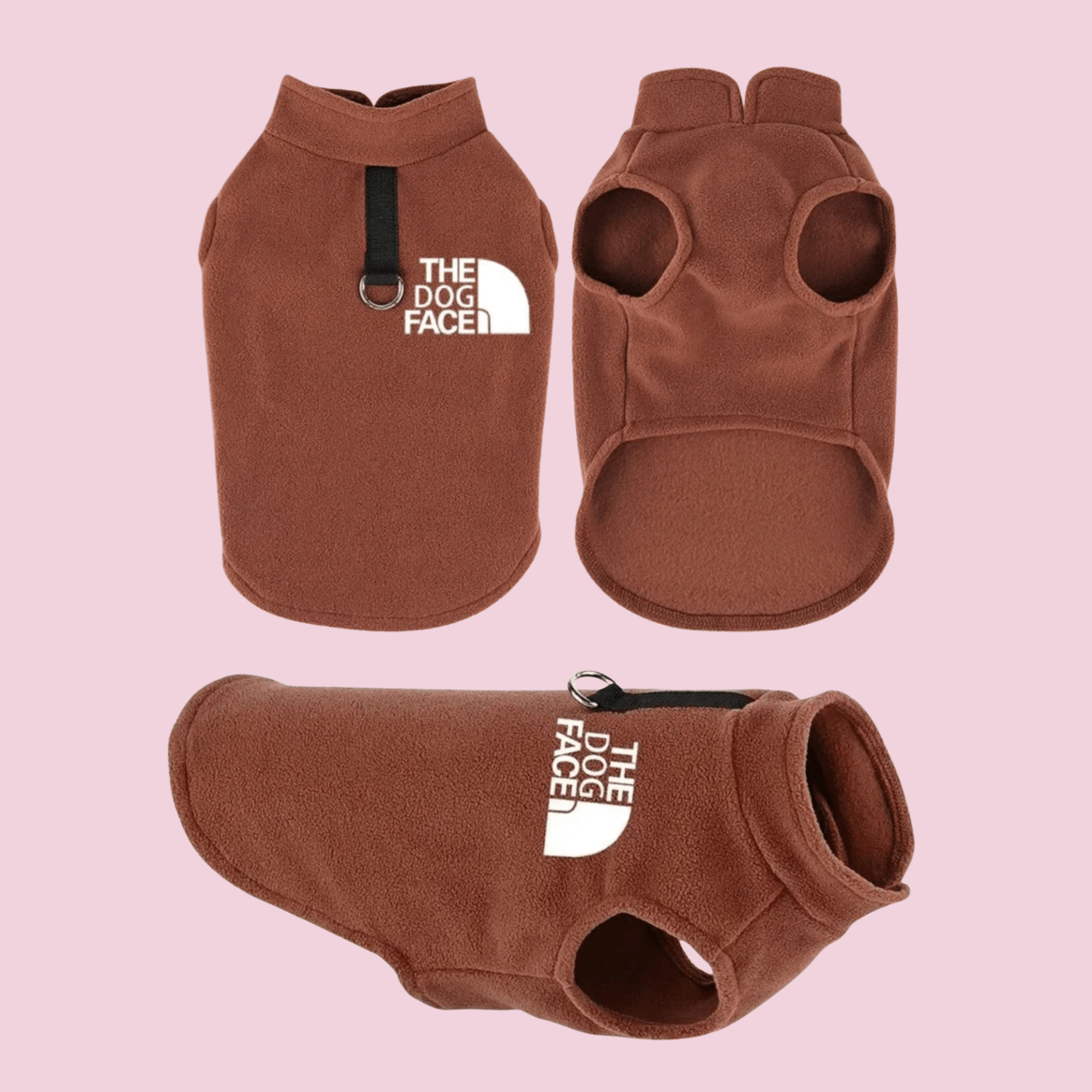 Fleece Dog Coat Winter Vest | Small Dog Jumper | D-Ring Leash Attachment | Sizes S–XXL | Woofing Deals