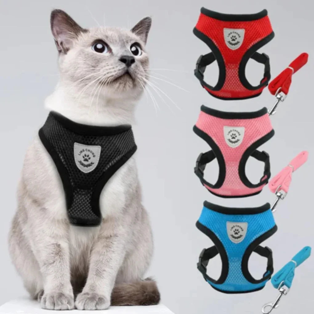 Cat Harness with Lead Set | Breathable Vest Harness | Adjustable Secure Fit | Woofing Deals