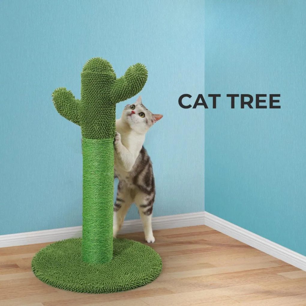 Cactus Cat Scratching Post | Sisal Scratch Tree | Stable Base | Woofing Deals