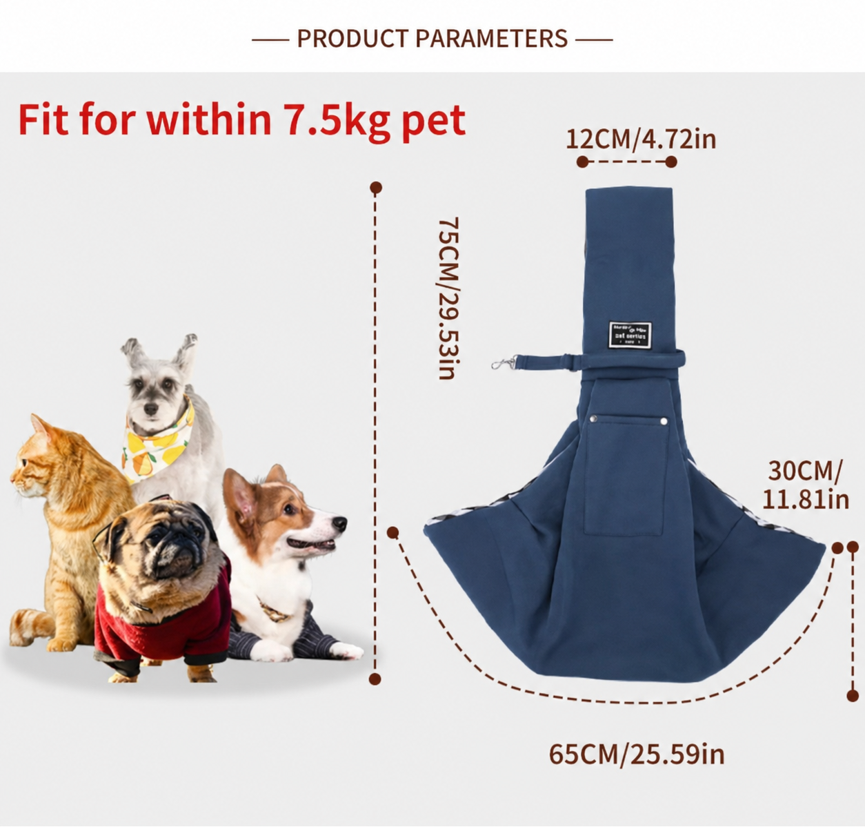 Dog Carrier Bag | Soft Fabric Shoulder Sling | Breathable, Hands-Free Travel | Woofing Deals