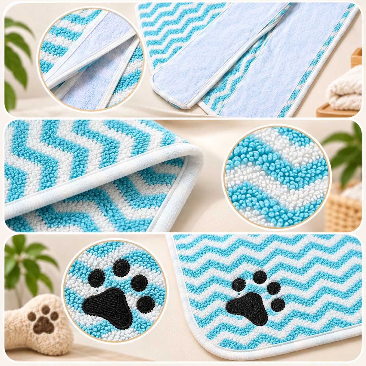 Dog Drying Robe | Soft Microfibre Dog Bathrobe | Absorbent Wraparound Design