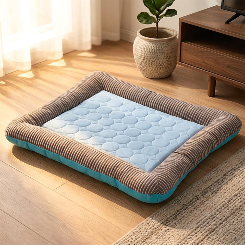 Cooling Dog Mat | Breathable Fabric Bed | Raised Sides | Summer Heat Relief | Woofing Deals