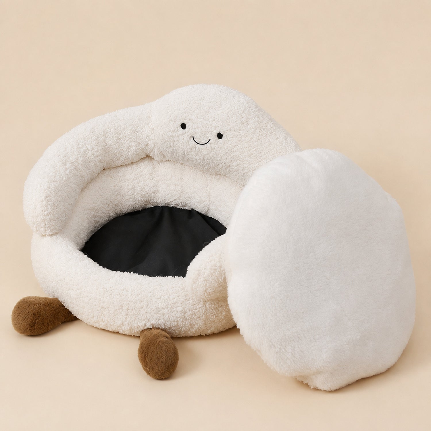 Cloud Pet Bed | All-Season Plush | Washable Bolster for Cats & Small Dogs