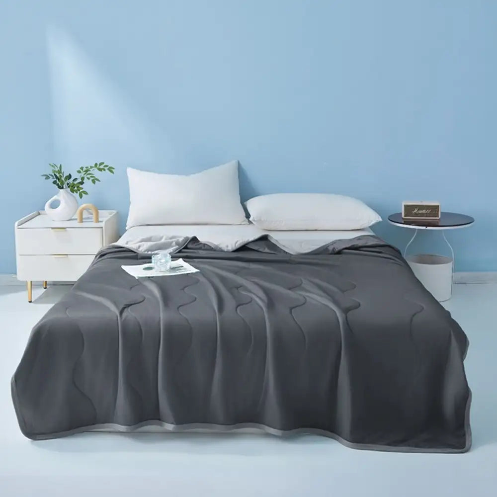 Cooling Ice Silk Blanket | Double-Sided Wave Summer Bedding