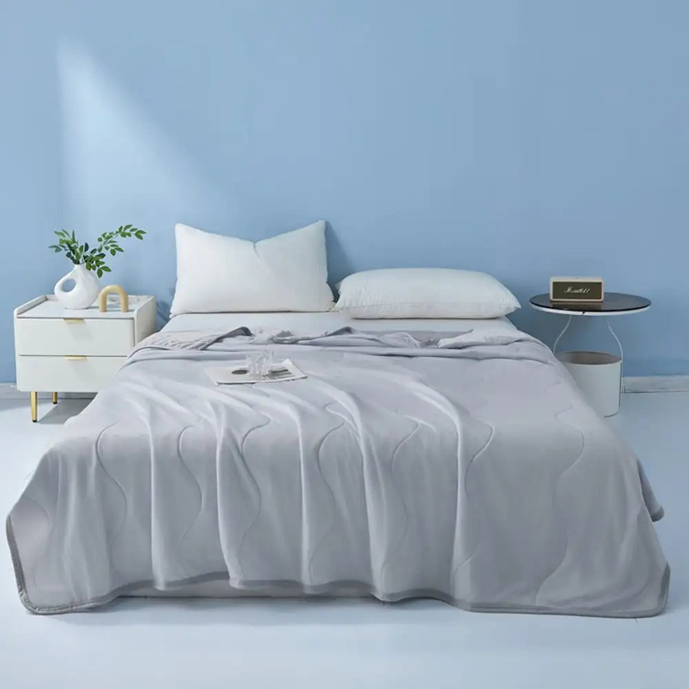 Cooling Ice Silk Blanket | Double-Sided Wave Summer Bedding