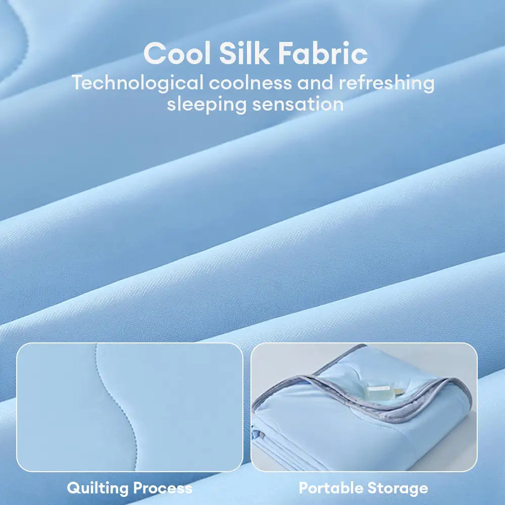 Cooling Ice Silk Blanket | Double-Sided Wave Summer Bedding