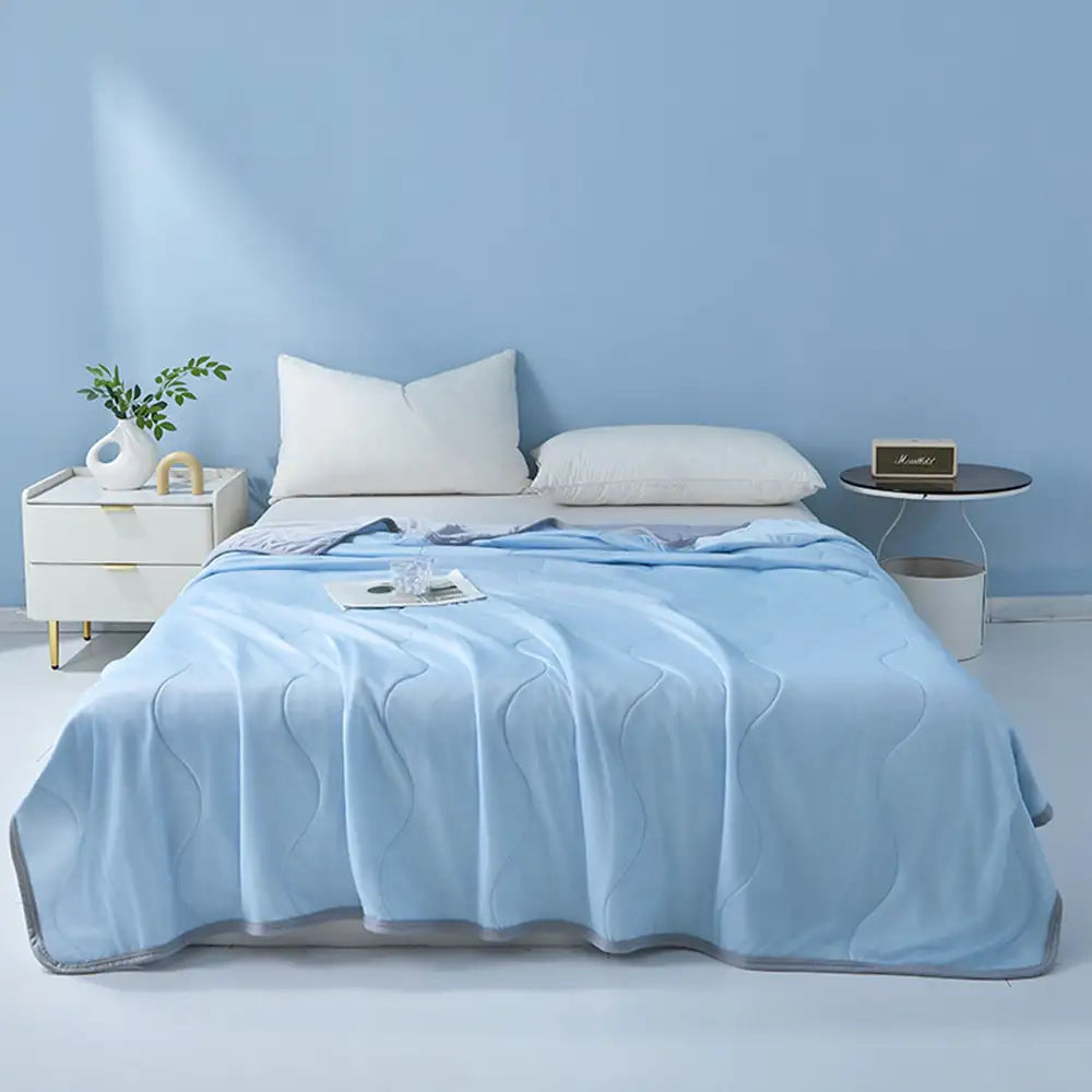 Cooling Ice Silk Blanket | Double-Sided Wave Summer Bedding