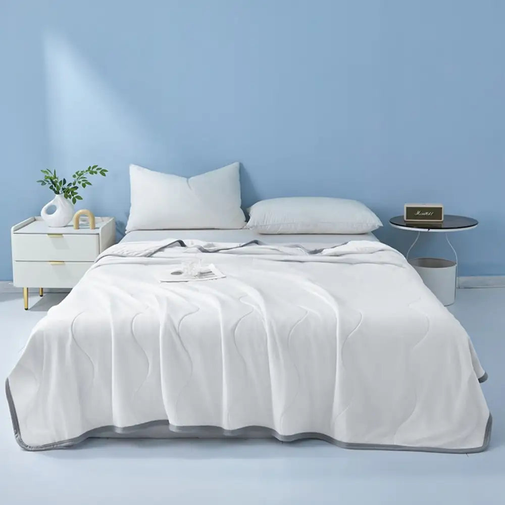 Cooling Ice Silk Blanket | Double-Sided Wave Summer Bedding