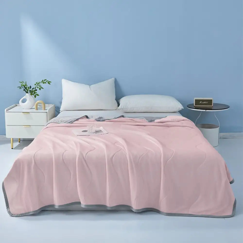 Cooling Ice Silk Blanket | Double-Sided Wave Summer Bedding