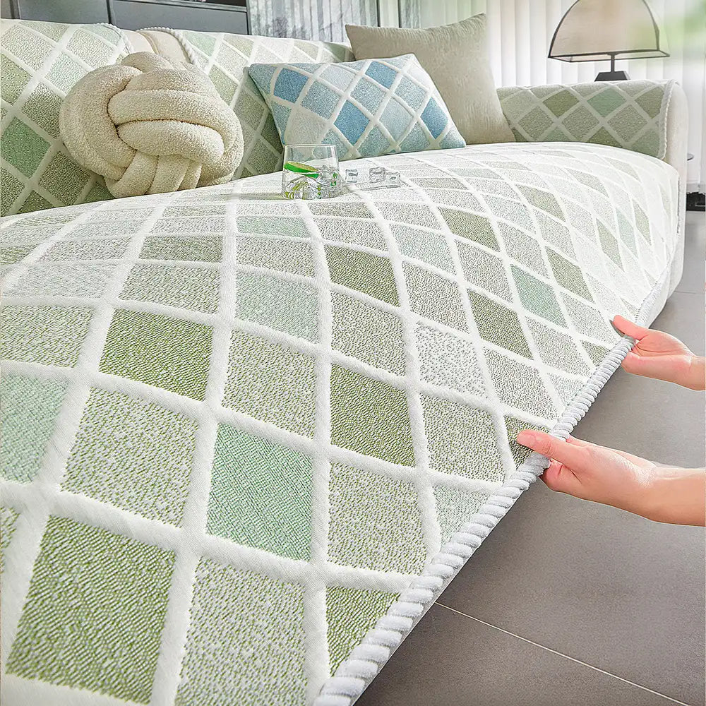Diamond Cooling Sofa Cover | Ice Silk Non-Slip Couch Mat