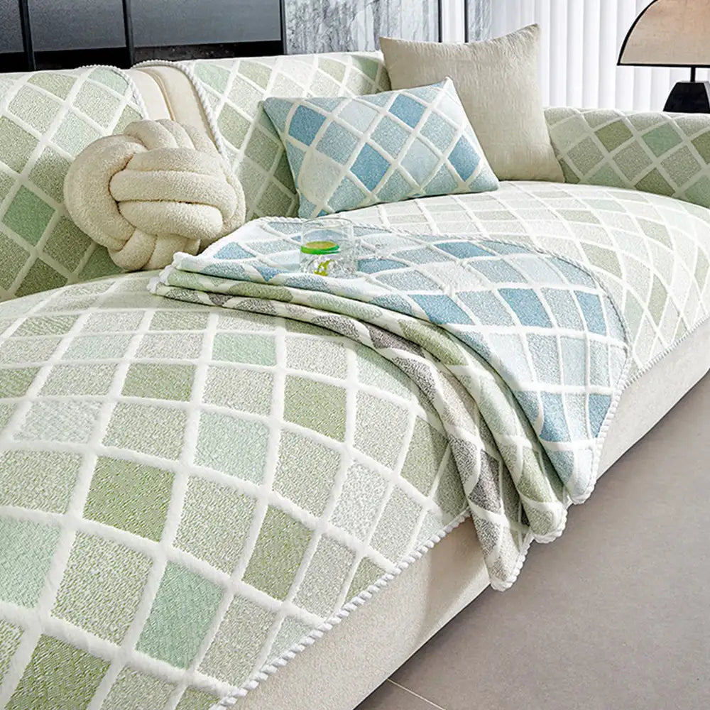 Diamond Cooling Sofa Cover | Ice Silk Non-Slip Couch Mat