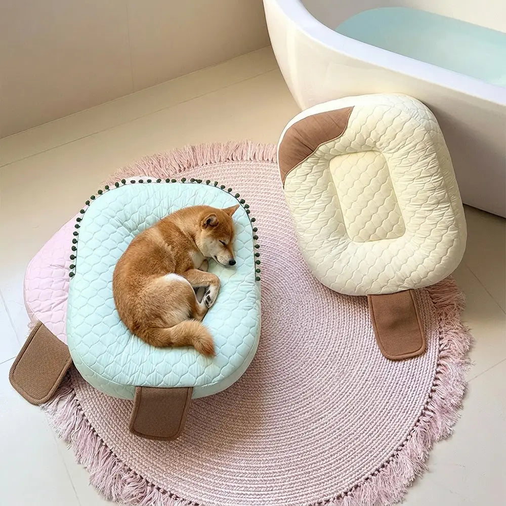 Ice Cream Cooling Dog Bed | Ice Silk Calming Pet Bed