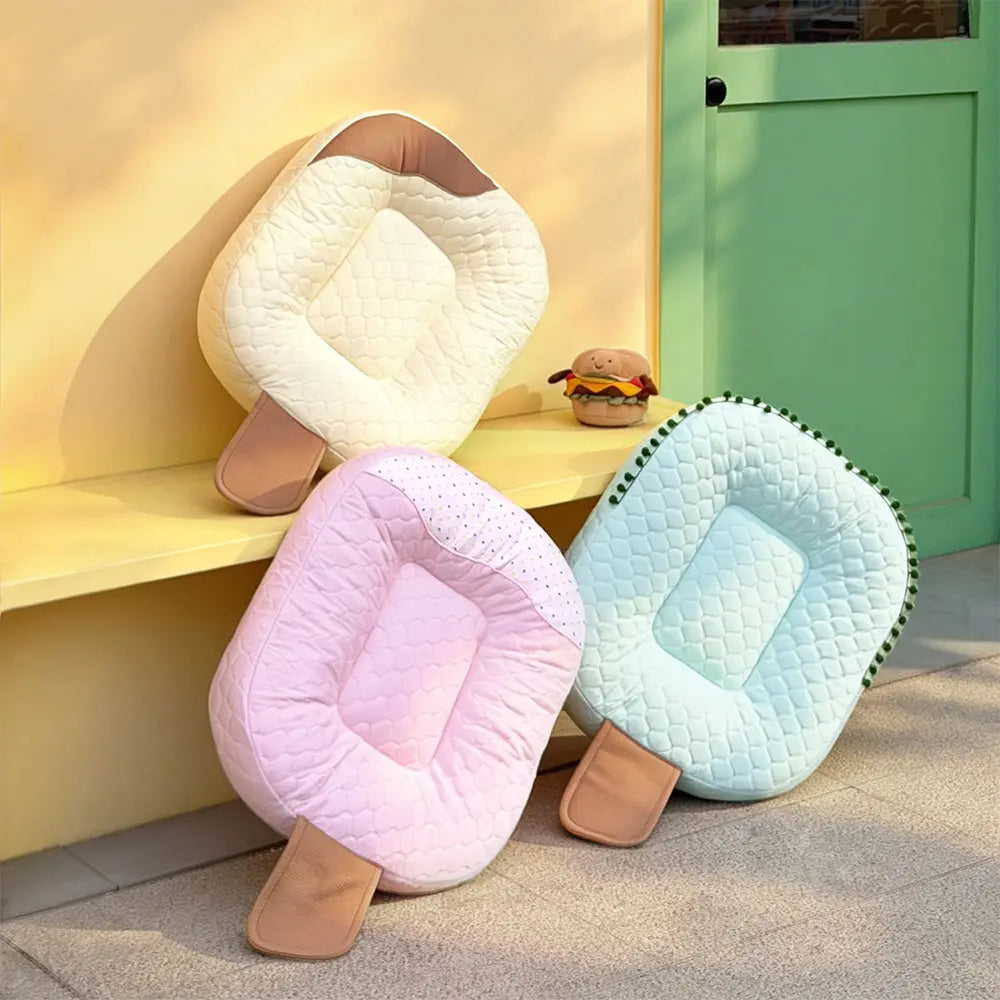Ice Cream Cooling Dog Bed | Ice Silk Calming Pet Bed