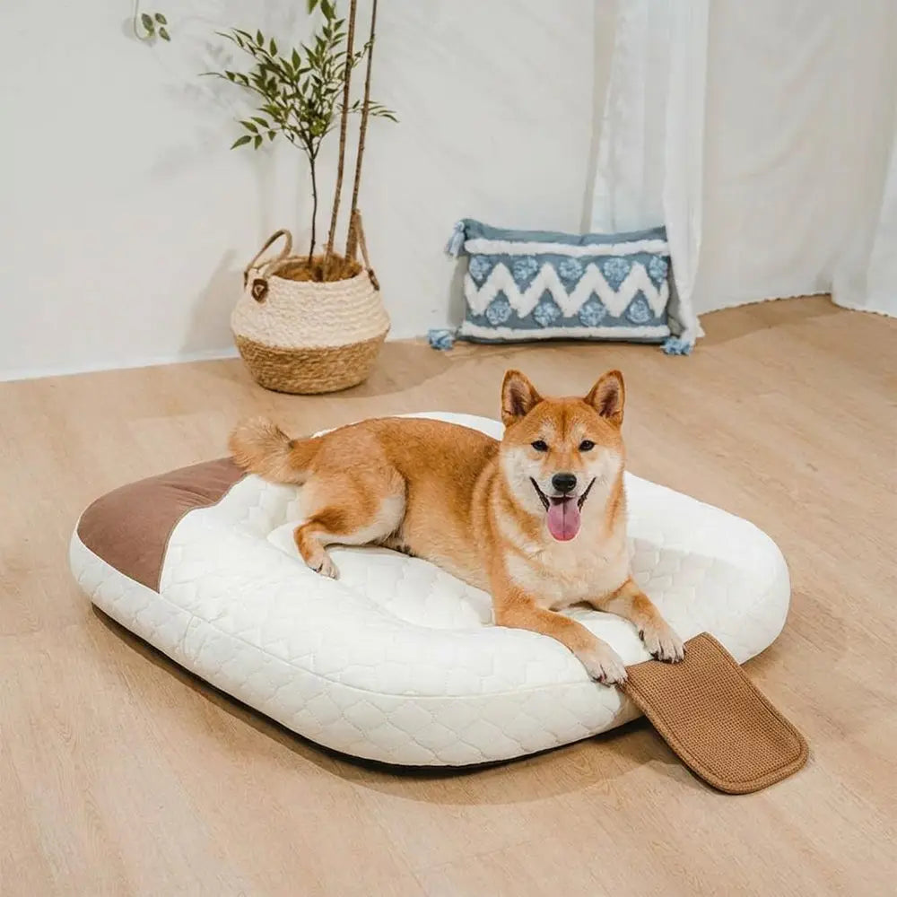 Ice Cream Cooling Dog Bed | Ice Silk Calming Pet Bed