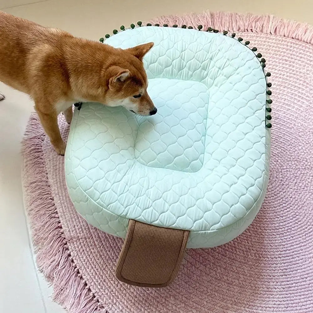Ice Cream Cooling Dog Bed | Ice Silk Calming Pet Bed