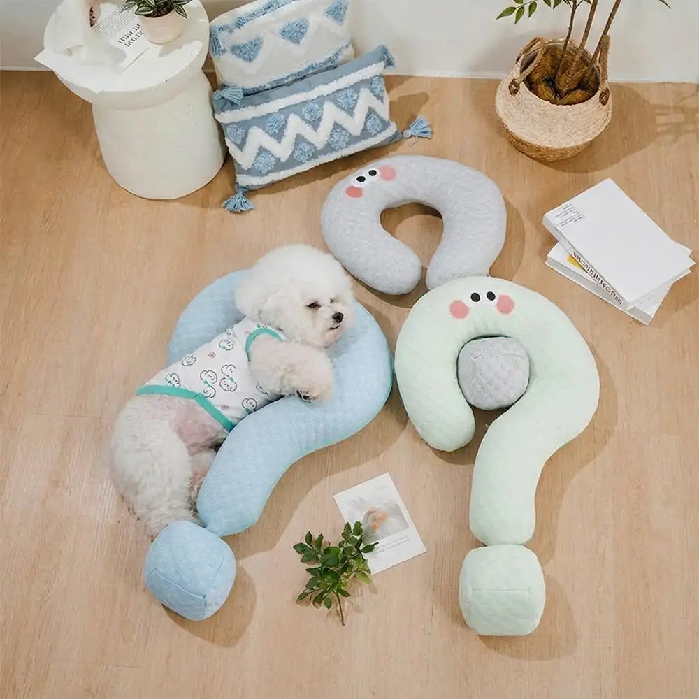Cooling Dog Pillow | Ice Silk Question Mark Support Cushion