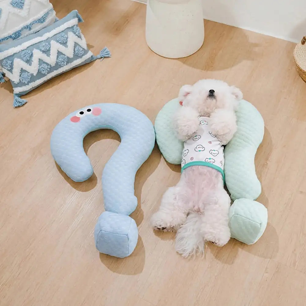 Cooling Dog Pillow | Ice Silk Question Mark Support Cushion