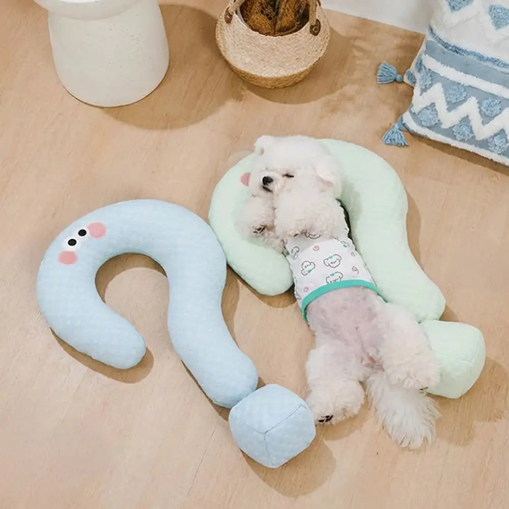 Cooling Dog Pillow | Ice Silk Question Mark Support Cushion