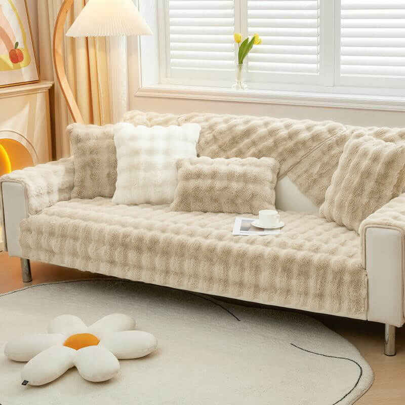 Plush Sofa Cover | Non-Slip Washable Furniture Protector | Woofing Deals