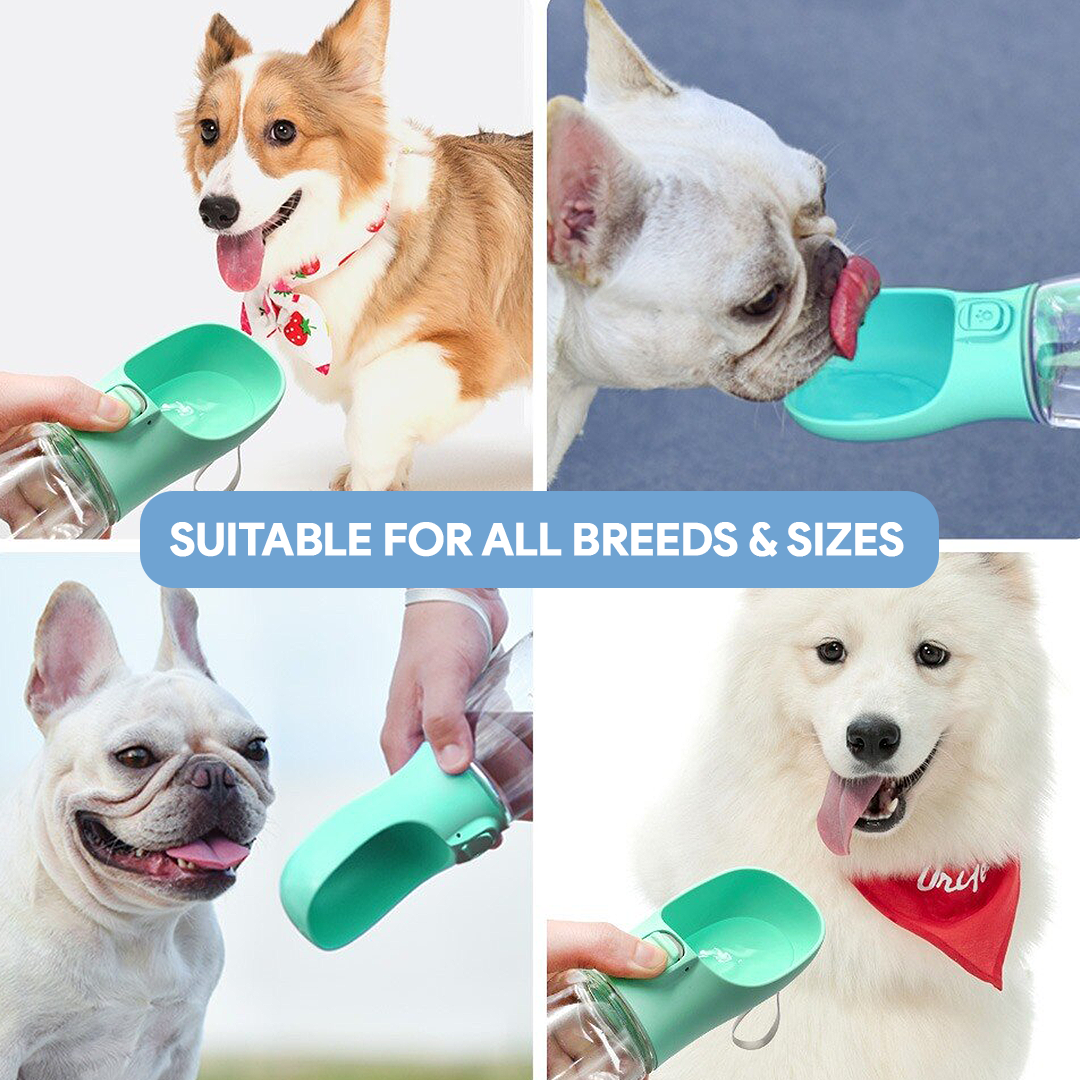 Portable Dog Water Bottle | Leakproof Travel Bowl | One-Hand Use | Durable for Walking Hiking | Woofing Deals