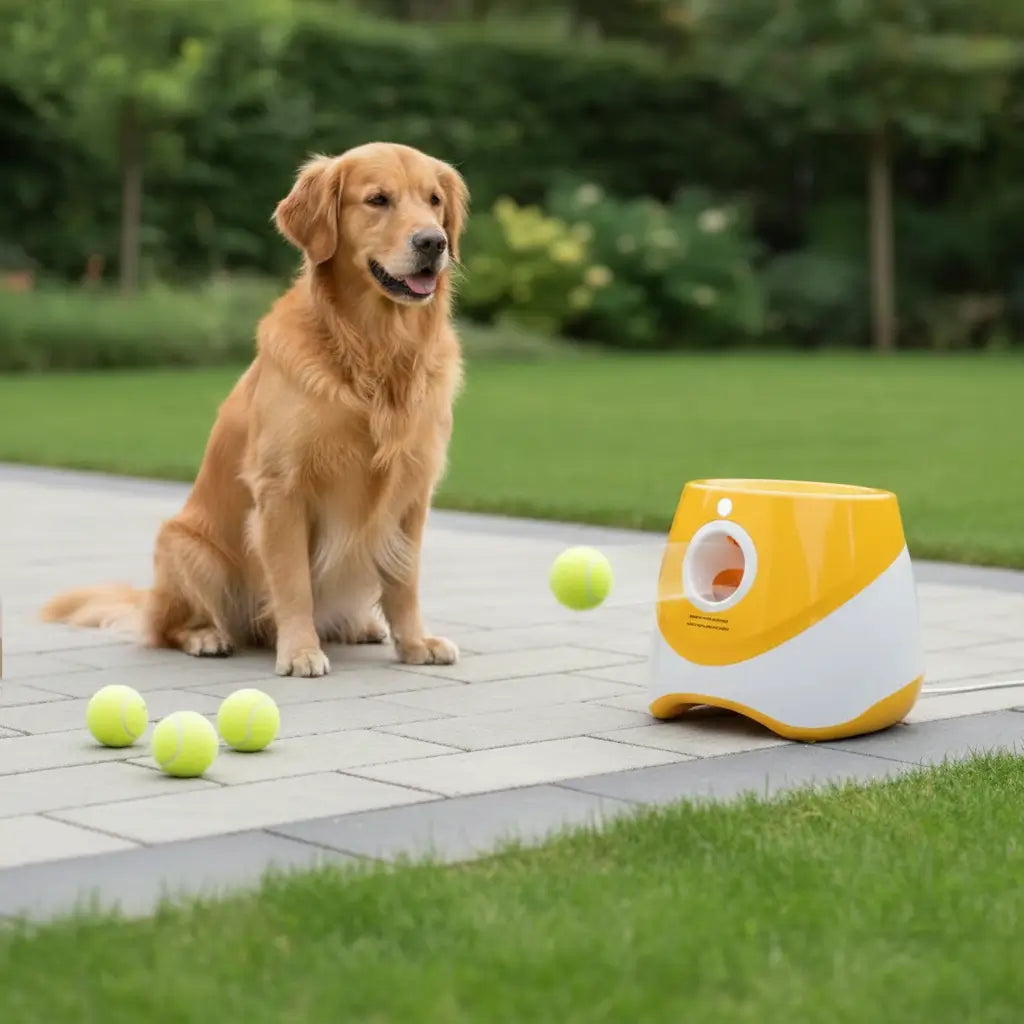 Automatic Dog Ball Launcher | Interactive Fetch Toy | Adjustable Distance | Indoor Outdoor Play | Woofing Deals