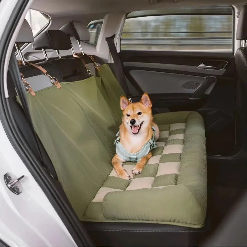 Dog Car Seat Bed | Travel Bolster Cushion  | Washable Soft Bed for Large Dogs | Woofing Deals
