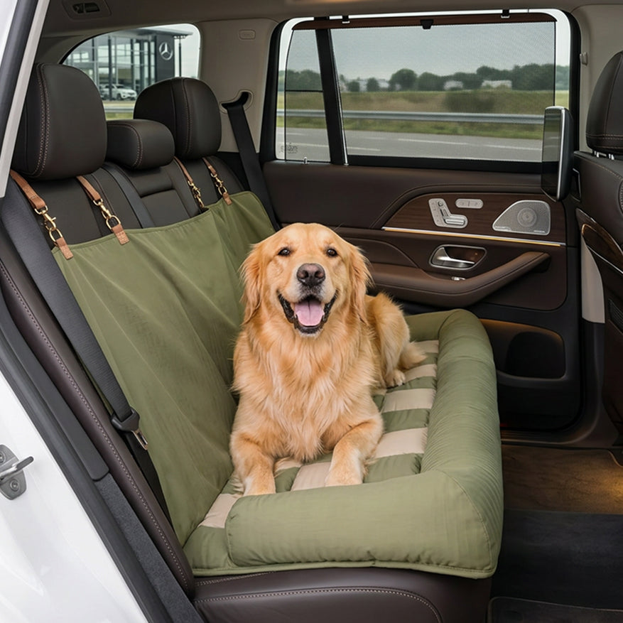 Dog Car Seat Bed | Travel Bolster Cushion  | Washable Soft Bed for Large Dogs | Woofing Deals