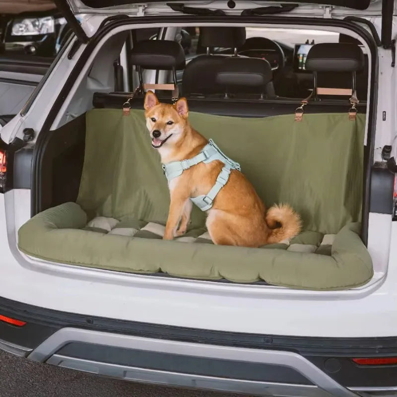 Dog Car Seat Bed | Travel Bolster Cushion  | Washable Soft Bed for Large Dogs | Woofing Deals