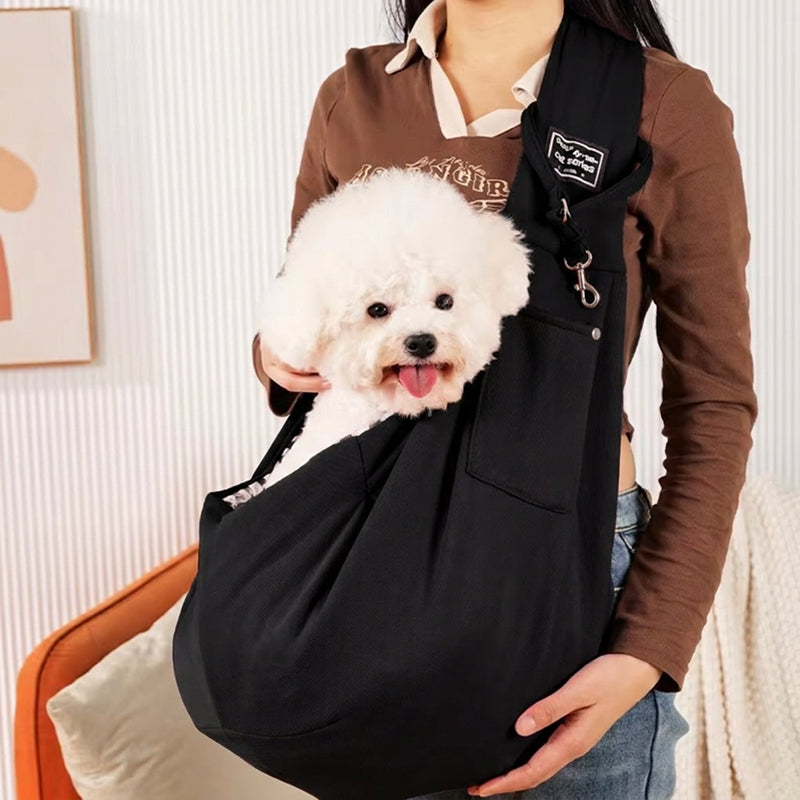 Dog Carrier Bag | Soft Fabric Shoulder Sling | Breathable, Hands-Free Travel | Woofing Deals