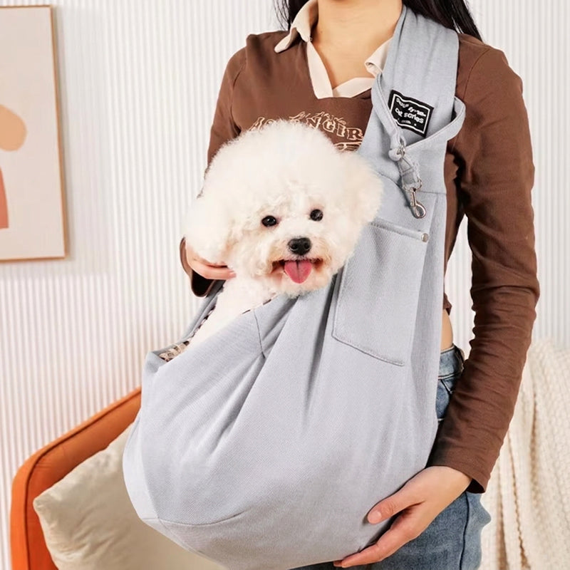 Dog Carrier Bag | Soft Fabric Shoulder Sling | Breathable, Hands-Free Travel | Woofing Deals
