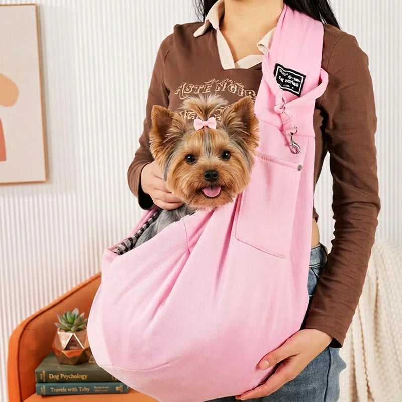 Dog Carrier Bag | Soft Fabric Shoulder Sling | Breathable, Hands-Free Travel | Woofing Deals