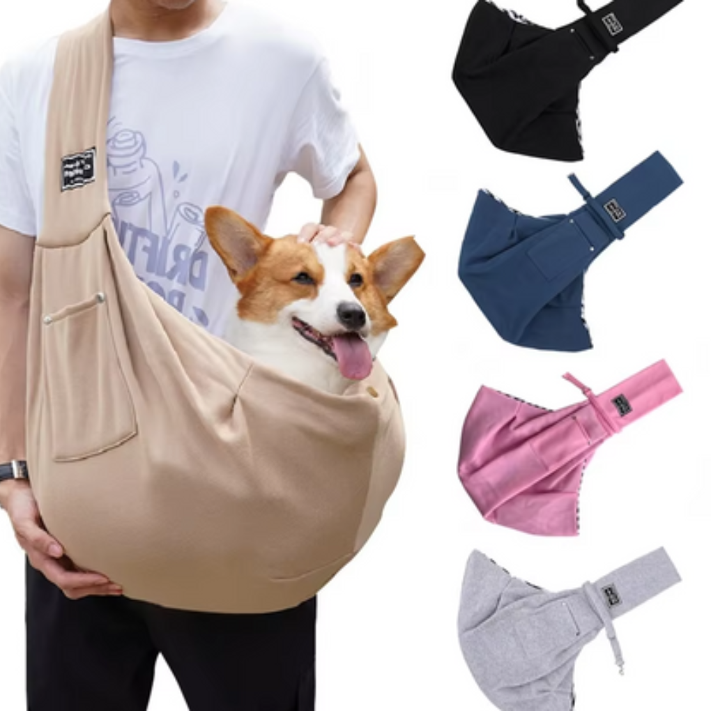 Dog Carrier Bag | Soft Fabric Shoulder Sling | Breathable, Hands-Free Travel | Woofing Deals