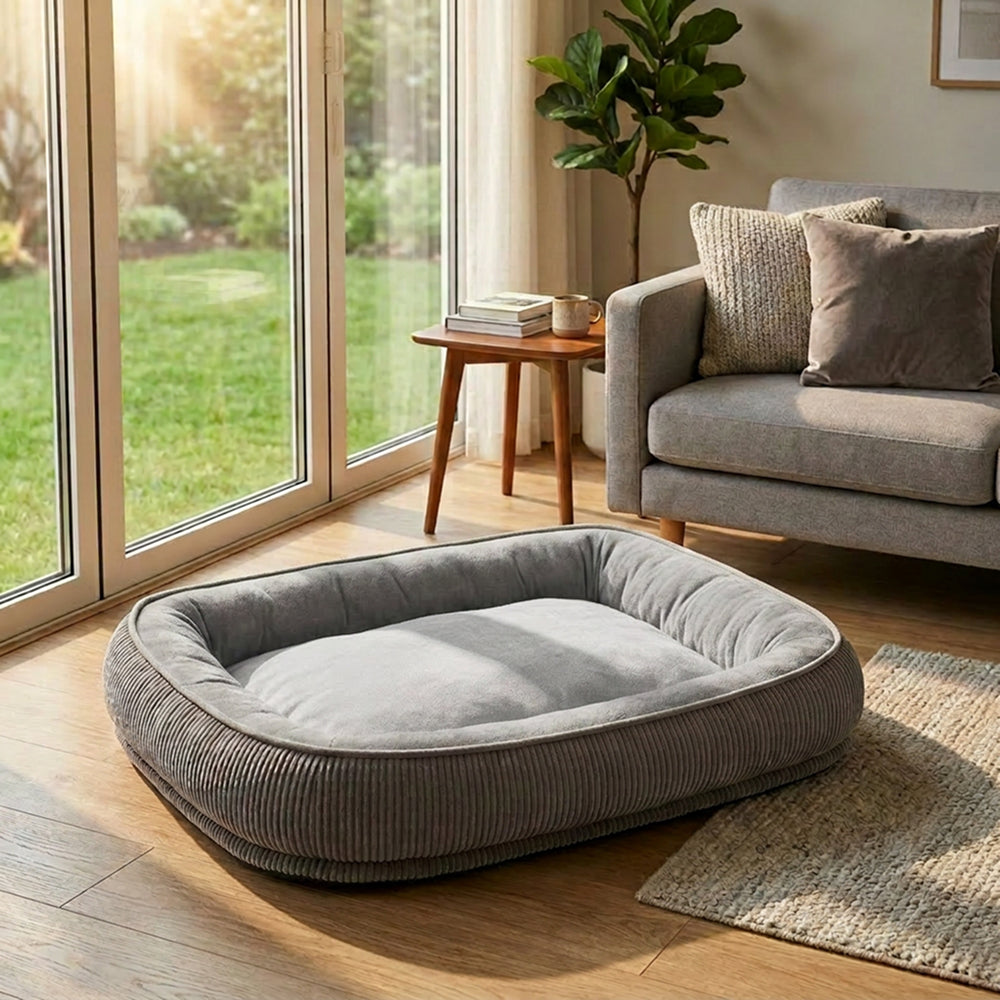 Durable Dog Bed | Scratch-Resistant Suede Surface | Soft Washable Cushion | Non-Slip Base | Woofing Deals