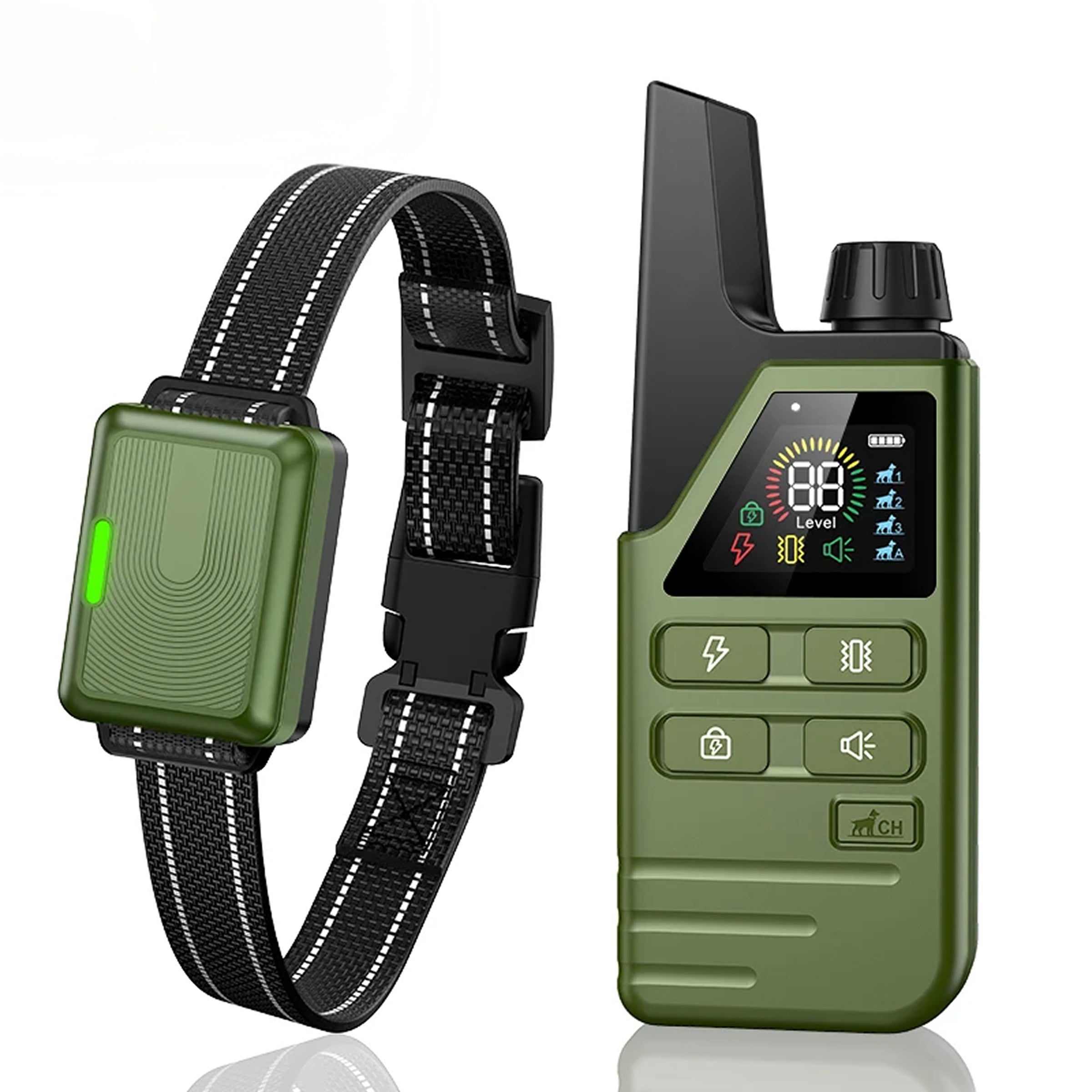 Dog Training Collar with Remote | Nylon | 300m Range | Tone Vibration Static | USB Rechargeable | Woofing Deals
