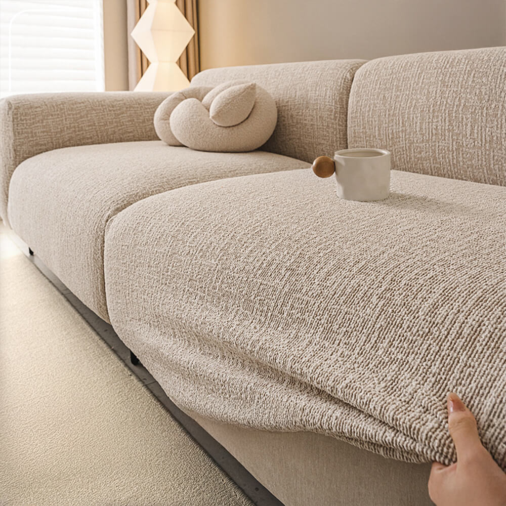Chenille Stretch Sofa Cover | Full Wrap Anti-Scratch Protector | Woofing Deals