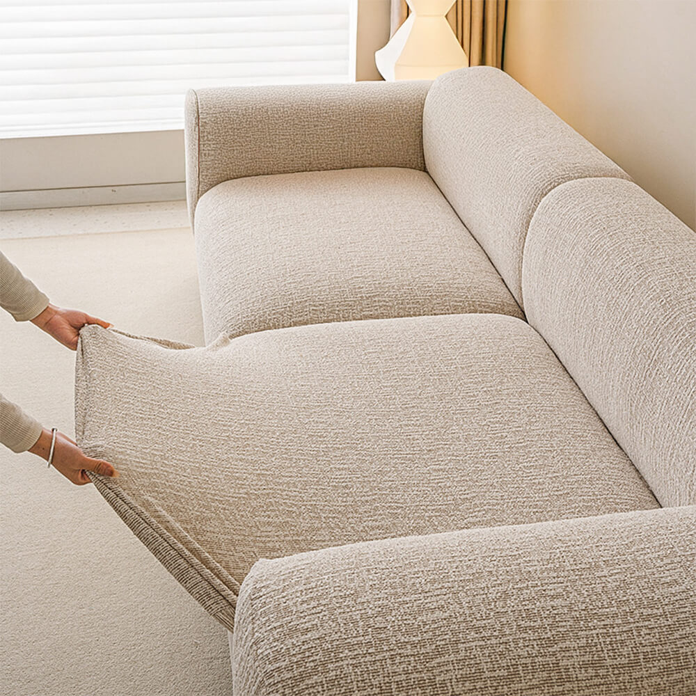 Chenille Stretch Sofa Cover | Full Wrap Anti-Scratch Protector | Woofing Deals
