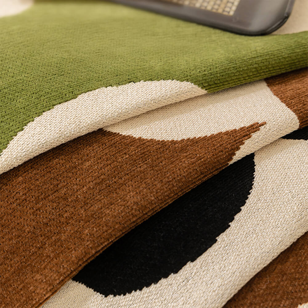 Floral Chenille Sofa Cover | Wavy Border Non-Slip Couch Throw | Woofing Deals